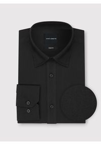 Pako Lorente - PAKO LORENTE – Czarna bawełniana koszula męska. Kolor: czarny. Materiał: bawełna. Długość rękawa: długi rękaw. Długość: długie. Wzór: gładki #3
