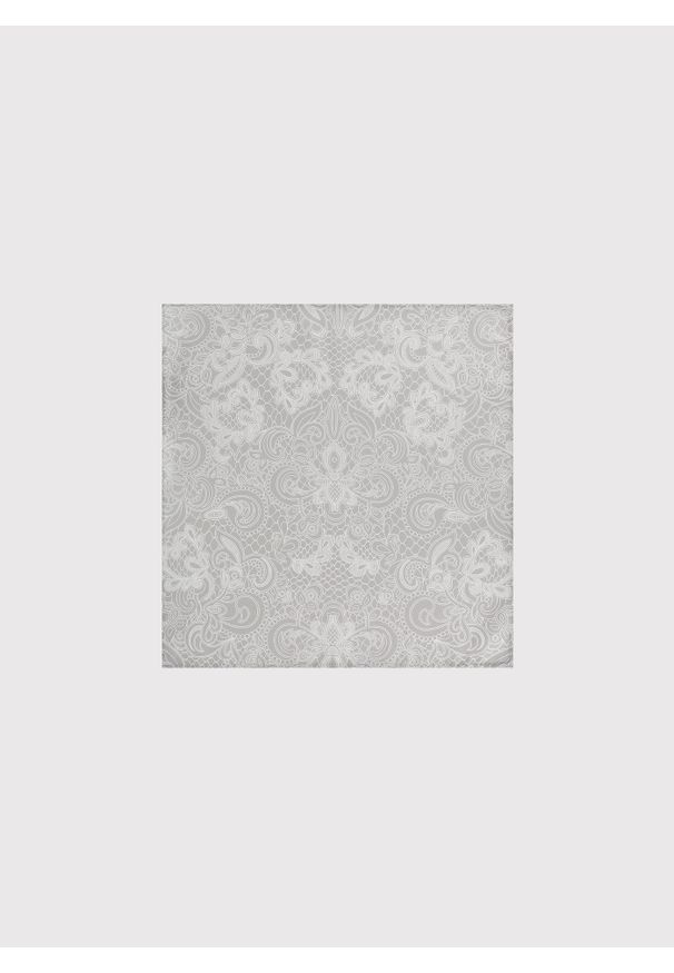 Pako Lorente - PAKO LORENTE – Jedwabna szara poszetka we wzór. Kolor: szary. Materiał: jedwab