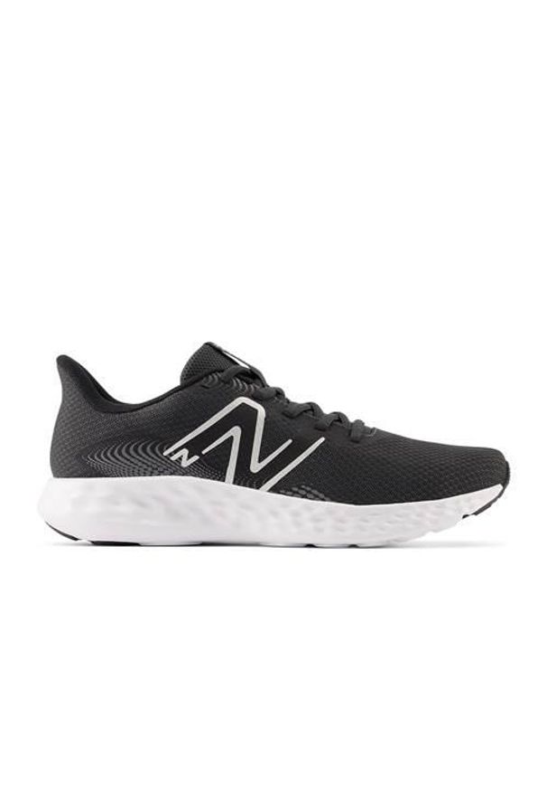 Buty treningowe damskie New Balance 411. Zapięcie: sznurówki. Kolor: czarny. Materiał: syntetyk, tkanina, materiał. Szerokość cholewki: normalna. Sport: bieganie