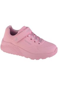 skechers - Buty do chodzenia dziewczęce, Skechers Uno Lite-Frosty Vibe. Kolor: różowy. Materiał: syntetyk, materiał. Sport: turystyka piesza