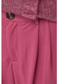 Pepe Jeans spodnie Colette damskie kolor różowy proste high waist. Okazja: na co dzień. Stan: podwyższony. Kolor: różowy. Materiał: tkanina. Styl: casual #4