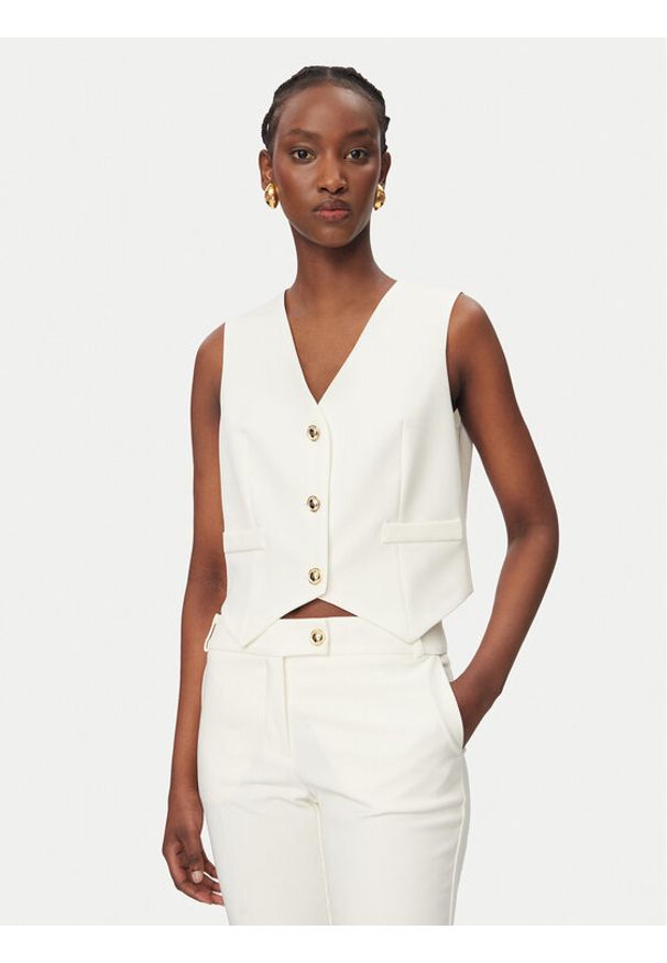 Rinascimento Kamizelka garniturowa CFC0128644003 Biały Regular Fit. Kolor: biały. Materiał: syntetyk