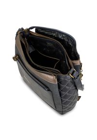 Granatowa Torebka Anekke Modna Damska Listonoszka. Kolor: niebieski. Wzór: haft, aplikacja. Dodatki: z haftem, z breloczkiem, z aplikacjami. Materiał: zdobione. Styl: casual #4