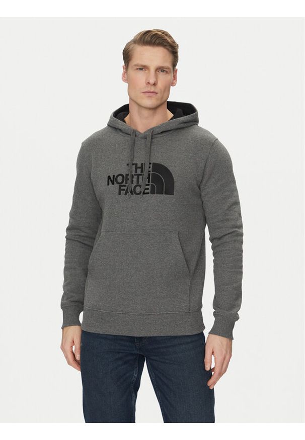 The North Face Bluza Drew Peak Pul Hoodie NF00AHJY Szary Regular Fit. Kolor: szary. Materiał: bawełna, syntetyk