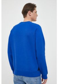 Lacoste bluza męska kolor niebieski wzorzysta. Kolor: niebieski. Materiał: dzianina. Długość rękawa: raglanowy rękaw. Wzór: aplikacja #5