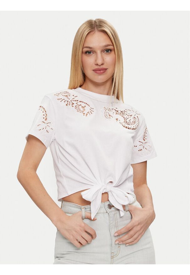 Guess T-Shirt W4GI15 I3Z14 Biały Regular Fit. Kolor: biały. Materiał: bawełna