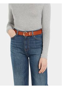 TOMMY HILFIGER - Tommy Hilfiger Pasek Damski Th Timeless 3.5 AW0AW15387 Brązowy. Kolor: brązowy. Materiał: skóra #3