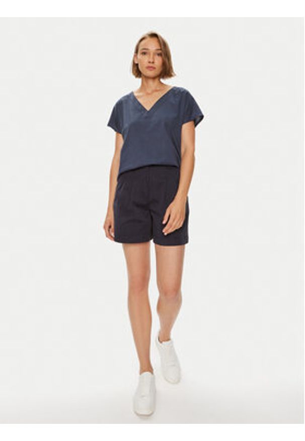 Mustang T-Shirt Elsberry 1015086 Granatowy Relaxed Fit. Kolor: niebieski. Materiał: bawełna