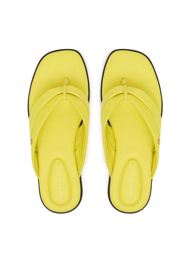 TOMMY HILFIGER - Tommy Hilfiger Japonki FW0FW09216 Żółty. Kolor: żółty. Materiał: skóra