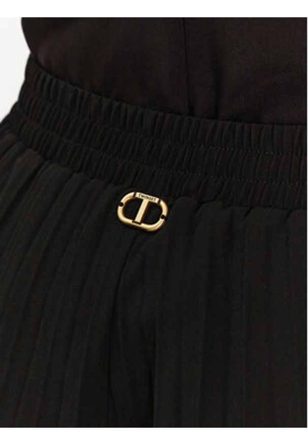 TwinSet - TWINSET Spodnie palazzo 251TP2782 Czarny Wide Leg. Kolor: czarny. Materiał: syntetyk