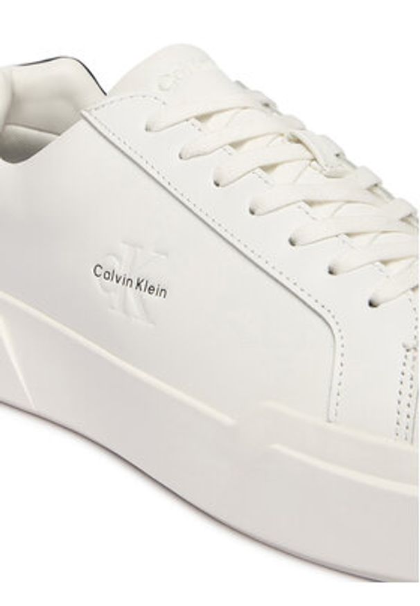 Calvin Klein Sneakersy Chunky Cupsole Laceup Lth YM0YM01344 Biały. Kolor: biały. Materiał: skóra