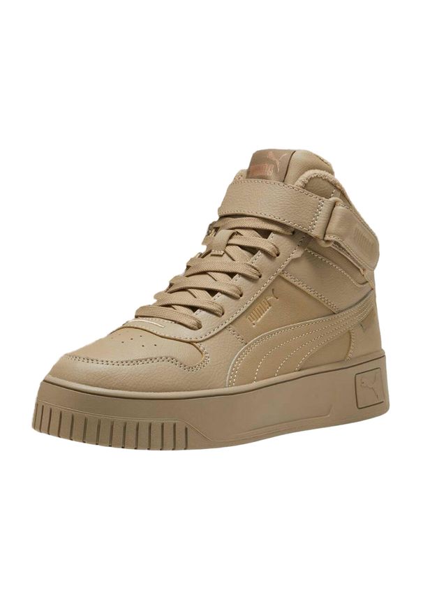 Puma - Kobiety/Panie Carina Street Mid Cut Trainers. Okazja: na spacer. Kolor: beżowy. Sport: turystyka piesza