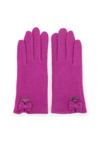 Wittchen - Damskie rękawiczki wełniane do smartfona. Kolor: fioletowy. Materiał: wełna. Wzór: haft, aplikacja. Sezon: zima. Styl: elegancki #3