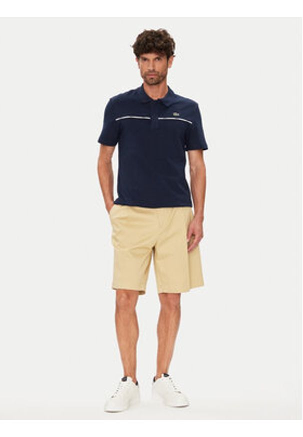 Lacoste Polo PH9863 Granatowy Regular Fit. Typ kołnierza: polo. Kolor: niebieski. Materiał: bawełna