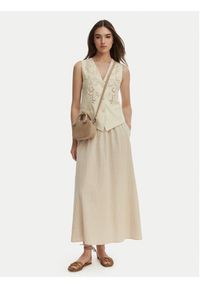 only - ONLY Spódnica maxi Tizana 15372613 Beżowy Regular Fit. Kolor: beżowy. Materiał: bawełna #8