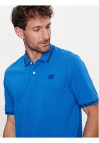 Bugatti Polo 8150 55001A Niebieski Slim Fit. Typ kołnierza: polo. Kolor: niebieski. Materiał: bawełna #5