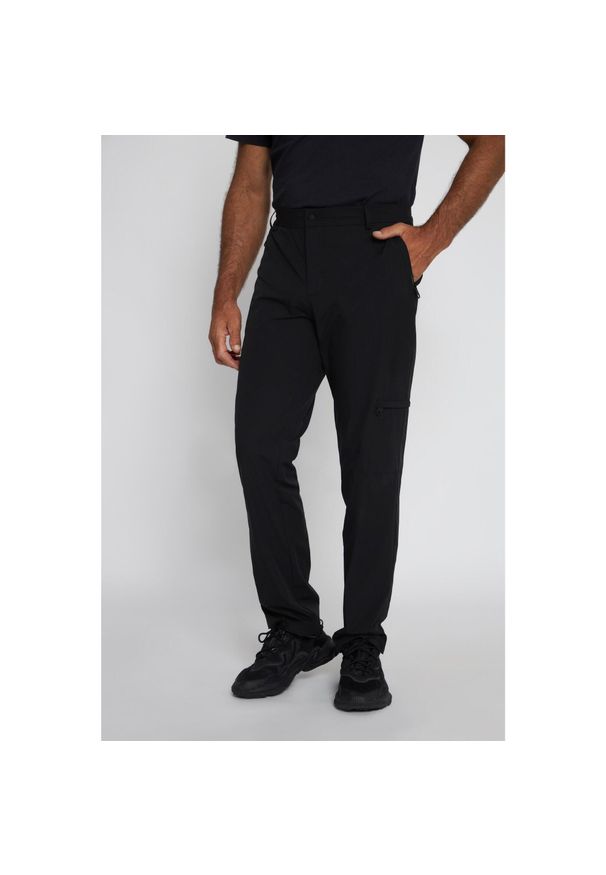 JAY-PI - Męska Spodnie trekkingowe FLEXNAMIC® outdoor QuickDry krój regularny. Kolekcja: plus size. Kolor: czarny. Materiał: materiał, elastan, poliamid. Sport: outdoor