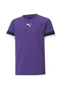 Koszulka piłkarska dla dzieci Puma teamRISE Jersey Jr. Kolor: fioletowy. Materiał: jersey. Sport: piłka nożna