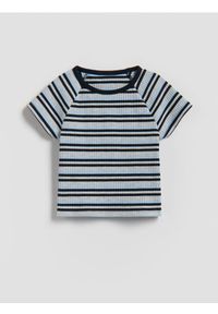 Reserved - T-shirt w paski - wielobarwny. Materiał: bawełna. Wzór: paski #1