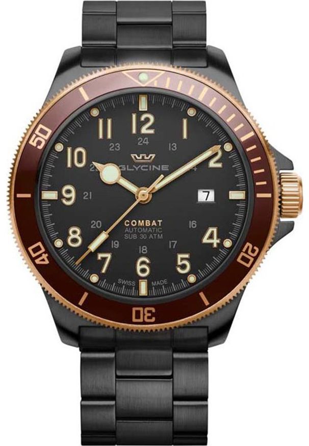 Zegarek Guess Zegarek męski Glycine GL0276 czarny. Kolor: czarny