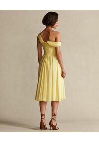 Ralph Lauren - RALPH LAUREN - Żółta sukienka na ramiączkach. Typ kołnierza: polo. Kolor: żółty. Materiał: materiał. Długość rękawa: na ramiączkach #6