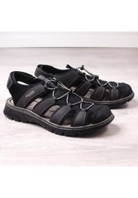 Sandały komfortowe męskie zabudowane czarne Rieker 26770-00. Kolor: czarny #6