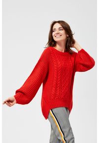 MOODO - Sweter o wyraźnym splocie. Materiał: ze splotem, poliester, akryl. Długość rękawa: długi rękaw. Długość: długie. Wzór: ze splotem #1