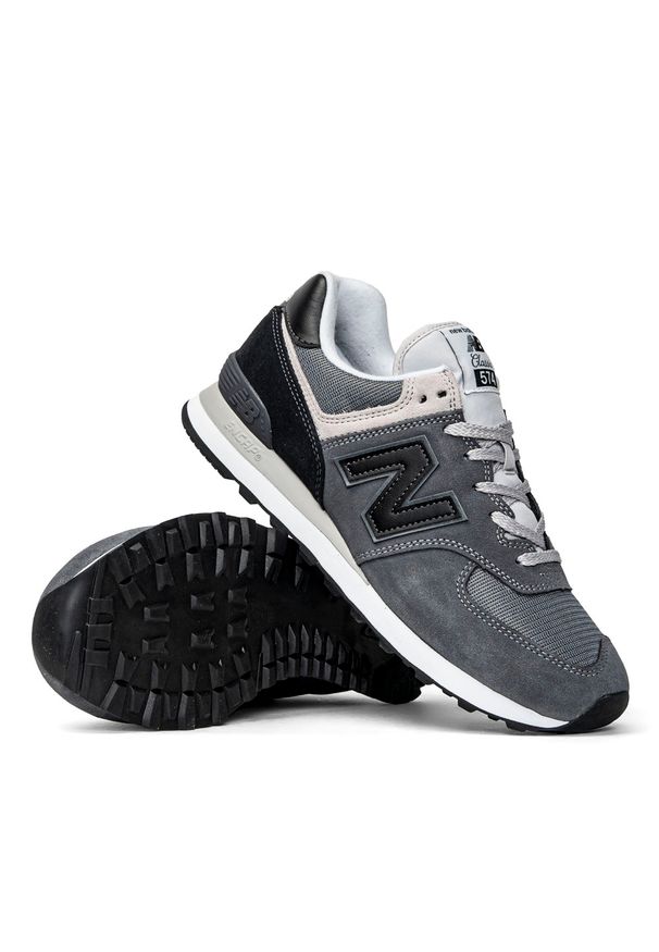 Sneakersy męskie szare New Balance ML574OS2. Okazja: na co dzień, na spacer, do pracy. Kolor: szary. Model: New Balance 574. Sport: turystyka piesza