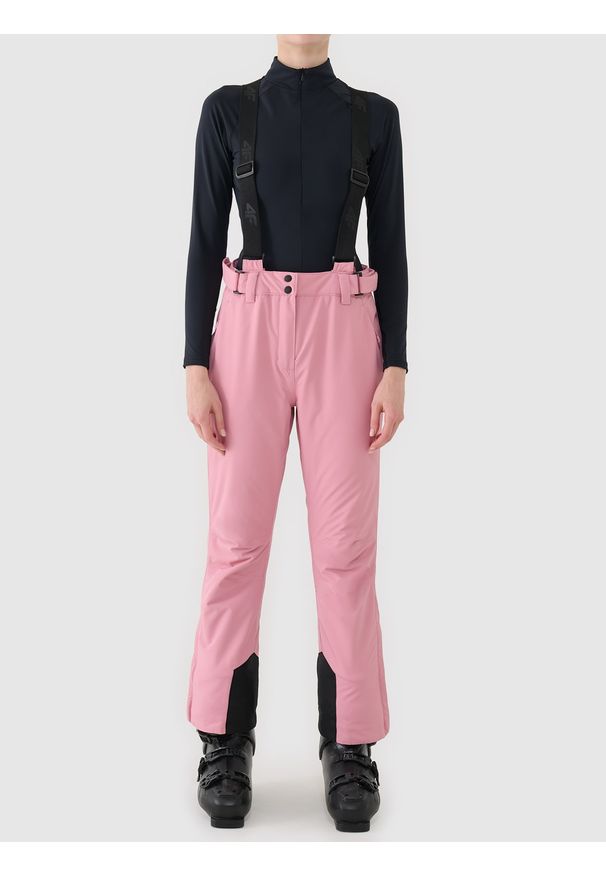 4f - 4F Spodnie narciarskie membrana 5000 damskie - różowe XS. Kolor: różowy. Materiał: materiał, tkanina, dzianina, poliester. Wzór: gładki. Sezon: zima. Sport: narciarstwo