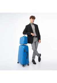 Wittchen - Średnia walizka z polikarbonu jednokolorowa niebieska. Kolor: niebieski. Materiał: guma #8