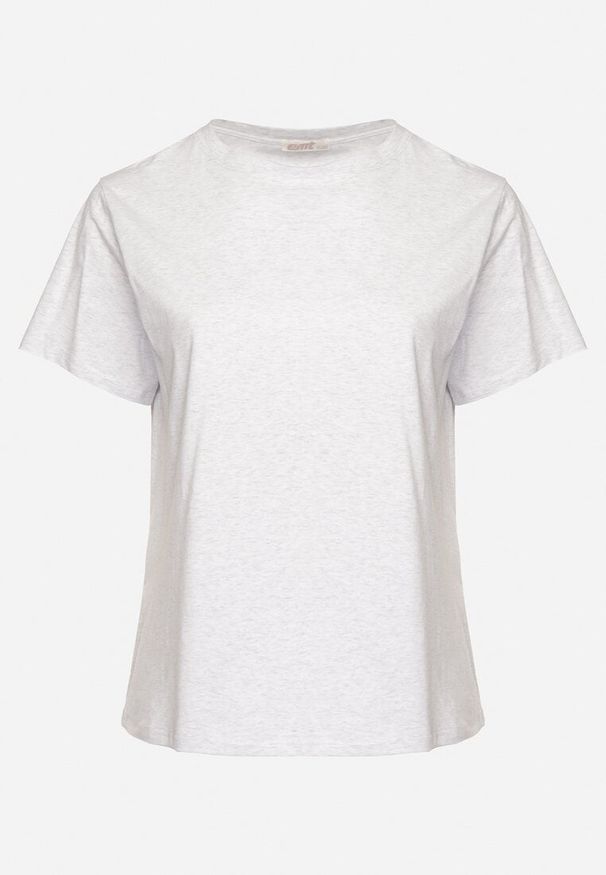 Born2be - Jasnoszary Bawełniany Klasyczny T-shirt Oltebia. Okazja: na co dzień. Kolor: szary. Materiał: bawełna. Styl: klasyczny