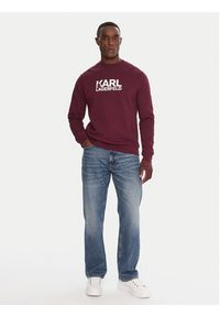 Karl Lagerfeld - KARL LAGERFELD Bluza 705091 554917 Bordowy Regular Fit. Typ kołnierza: dekolt w karo. Kolor: czerwony. Materiał: bawełna #6