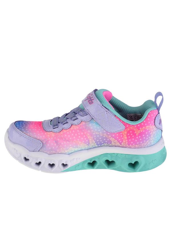 skechers - Buty do chodzenia dla dzieci Skechers Flutter Heart Lights. Zapięcie: rzepy. Kolor: różowy, wielokolorowy. Materiał: syntetyk, tkanina, materiał. Szerokość cholewki: normalna. Sport: turystyka piesza