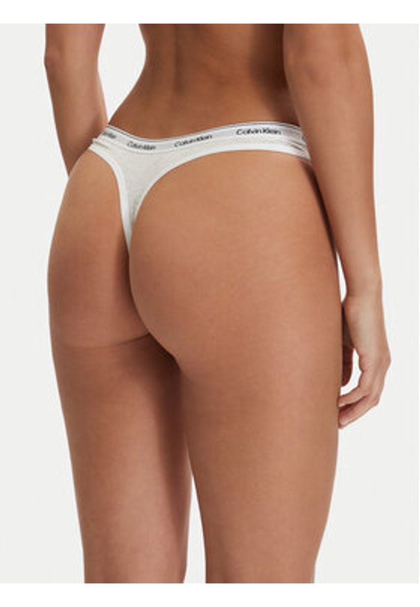 Calvin Klein Underwear Stringi 000QD5043E Szary. Kolor: szary. Materiał: bawełna