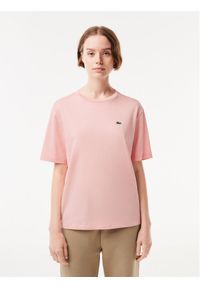 Lacoste T-Shirt TF5441 Różowy Regular Fit. Kolor: różowy. Materiał: bawełna