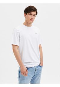 Selected Homme T-Shirt Aspen 16087858 Biały Regular Fit. Kolor: biały. Materiał: bawełna