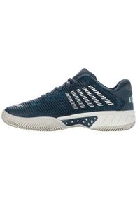 Buty do tenisa męskie K-Swiss Hypercourt Express 2 Hb. Zapięcie: sznurówki. Kolor: niebieski. Materiał: materiał, tkanina, syntetyk. Szerokość cholewki: normalna. Sport: tenis