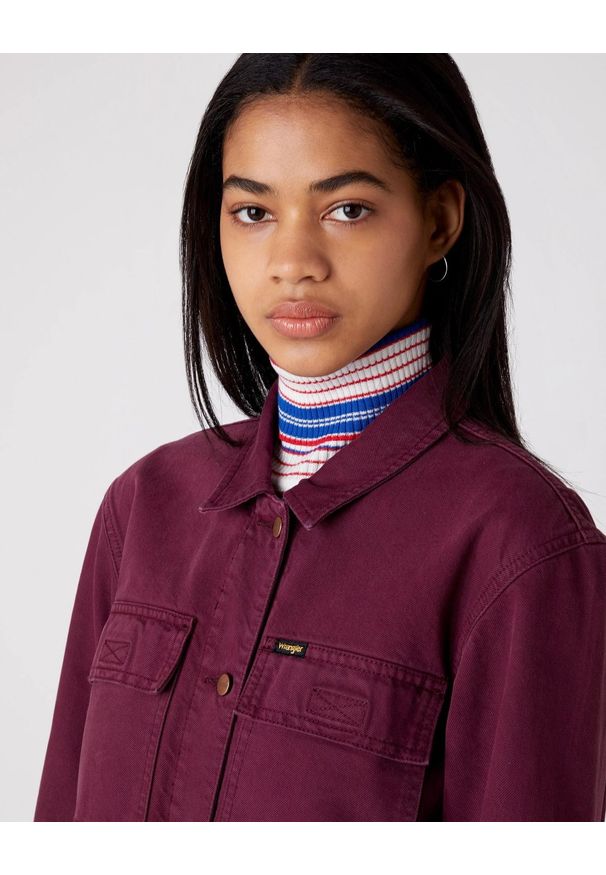 Wrangler - WRANGLER UTILITY DENIM DRESS DAMSKA SUKIENKA MATERIAŁOWA WILD BERRY W29YML14K 112128600. Materiał: denim, materiał
