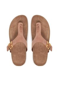 Tory Burch Japonki 150910 Beżowy. Kolor: beżowy. Materiał: zamsz, skóra #6