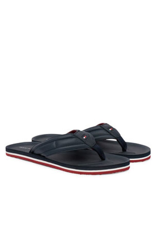 TOMMY HILFIGER - Tommy Hilfiger Japonki Hilfiger Padded Beach Sandal FM0FM05801 Granatowy. Kolor: niebieski. Materiał: syntetyk