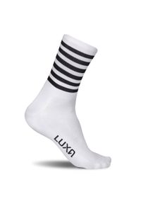 LUXA - Skarpetki Rowerowe Unisex Luxa Stripes. Kolor: biały. Materiał: poliamid, elastan. Wzór: paski