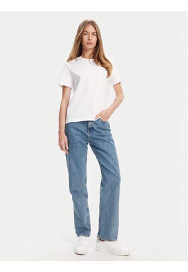 Calvin Klein T-Shirt LV044C905G Biały Regular Fit. Kolor: biały. Materiał: bawełna