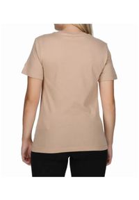 Koszulka damska Champion SS Tee 117534. Kolor: brązowy. Materiał: bawełna, skóra, tkanina