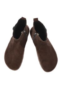 Czekoladowe Botki Armodo Wygodne Buty Damskie Barefoot. Okazja: na co dzień. Kolor: brązowy. Materiał: welur. Sezon: zima, jesień. Styl: casual #7