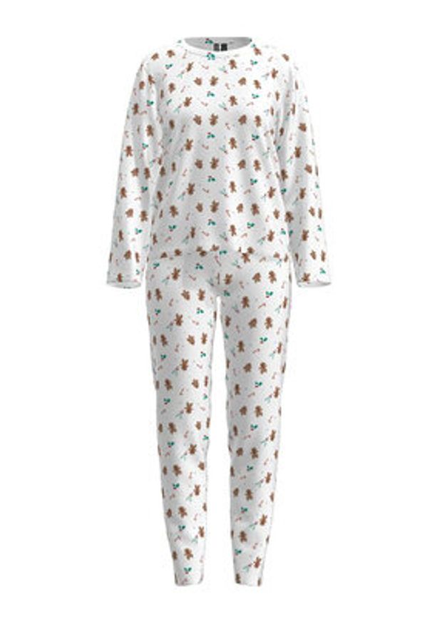 Pieces Piżama 17147221 Biały Regular Fit. Kolor: biały. Materiał: bawełna