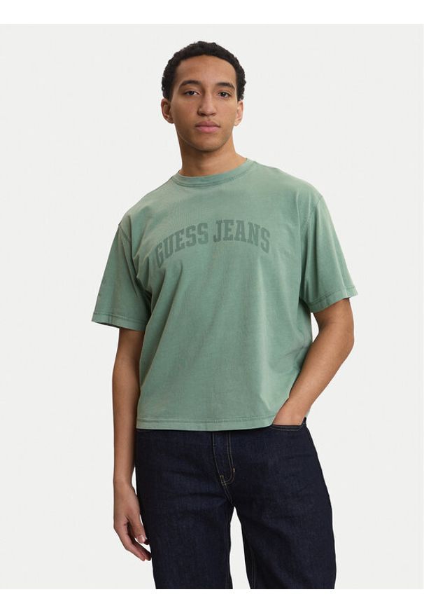 Guess T-Shirt M6GIB6 K8FQ4 Zielony Regular Fit. Kolor: zielony. Materiał: bawełna