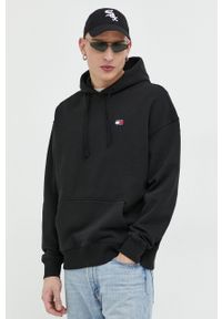 Tommy Jeans bluza bawełniana męska kolor czarny z kapturem z aplikacją. Typ kołnierza: kaptur. Kolor: czarny. Materiał: bawełna. Wzór: aplikacja #5