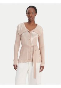 Liu Jo Sport Kardigan TA6116 MS55N Beżowy Regular Fit. Kolor: beżowy. Materiał: syntetyk. Styl: sportowy #1