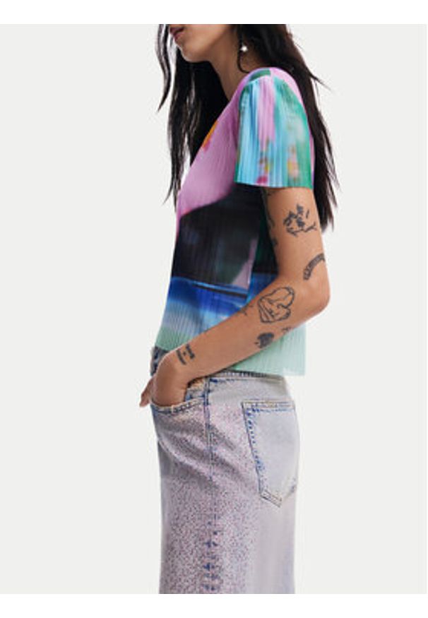 Desigual Jeansy Cara 24WWDD92 Niebieski Straight Fit. Kolor: niebieski