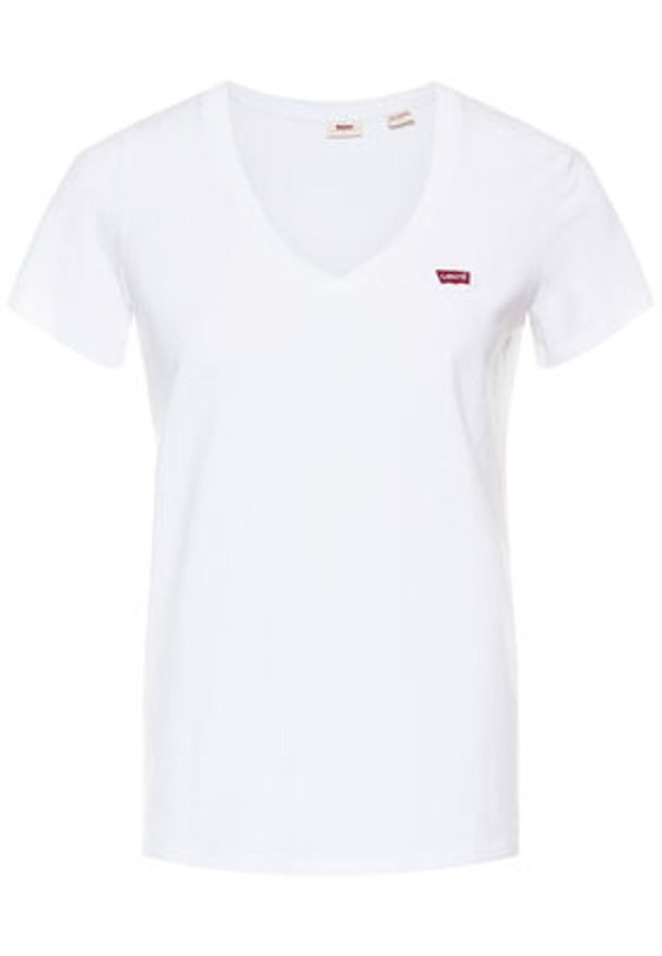 Levi's® T-Shirt Perfect V-Neck Tee 85341-0002 Biały Regular Fit. Kolor: biały. Materiał: bawełna